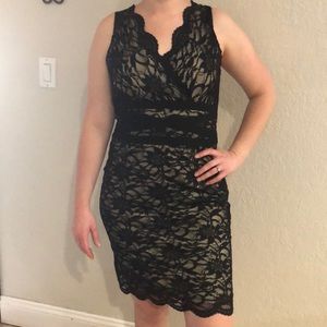 Black lace cocktail dress